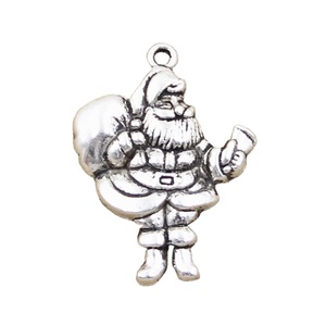 Charmes De Noël Père Noël Cadeau 33x25mm Tibétain Argent Couleur Pendentifs Antique Fabrication De Bijoux DIY Artisanat À La Main - Product Image 1