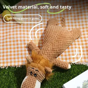 Toptan Sıkıntı Giderici Yeni Köpek Oyuncağı Hayvan Şekilli Sesli PP Pamuk Malzemeli Mısır Kapsülü Köpek Çiğneme Oyuncağı - Product Image 3