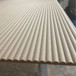 MDF çıta bükülebilir esnek kavisli ahşap levha dairesel yarım yuvarlak MDF panel dekoratif 3D dalga duvar panelleri - Product Image 4