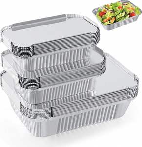 Hot Sale 300ml PP 10oz Aluminum <b>Foil</b> <b>Container</b> Food Packaging Disposable Microwavable Food Grade Cooking Meal Take Away Tray Lid - Product Image 1