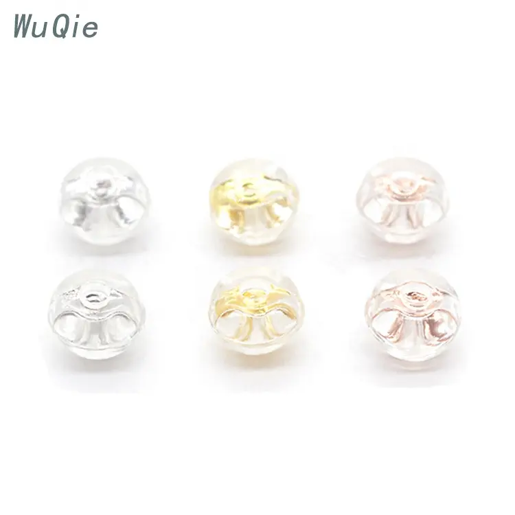Wuqie — bouchon de boucles d'oreilles en Silicone, 925 pièces, produit d'écrou, de sécurité, hypoallergénique, en argent Sterling