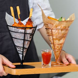 Peralatan makan kerucut Amerika Bar restoran Barat rak ayam goreng keranjang makanan ringan perlengkapan pesta rak kentang goreng - Product Image 1