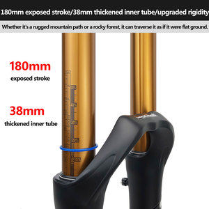 <span class=keywords><strong>Fourche</strong></span> de suspension pneumatique <span class=keywords><strong>DH</strong></span> professionnelle <span class=keywords><strong>26</strong></span> 27,5 29 <span class=keywords><strong>pouces</strong></span>, débattement de 180 mm, Boost 15*110 mm, 38 mm, plus robuste, pour VTT de descente - Product Image 4