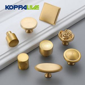 Koppalive Poignées de tiroir en laiton massif Poignées d'armoire modernes 96mm 128mm Quincaillerie de cuisine Boutons dorés robustes pour armoire/placard - Product Image 4