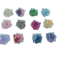 Accessoires en résine faits à la main, motif noble, pour moulage en résine, carte à presser à la main de 44 mm, grand format, forme de rose, thème fleurs de plante Luciole