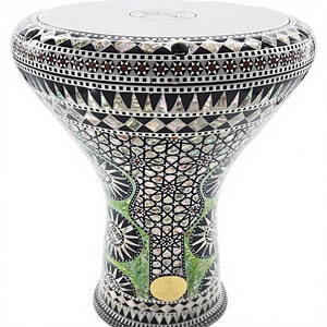 Gawharet El Fan 17,5 pouces, doumbek égyptien professionnel vert sunburst perlé, darbuka - Product Image 1