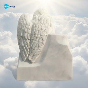 Мемориальный памятник из натурального мрамора «Маленький ангел», красивый белый мраморный надгробный камень «Маленький ангел» - Product Image 6