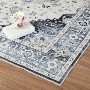 Karpet Area ruang tamu karpet cetak dapat dicuci lembut Boho anti-selip karpet aksen tertekan tumpukan rendah