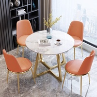 Vente en gros de chaises d'hôtel de luxe légères en métal en Europe du Nord pour table à manger Tables à manger rondes Tables et chaises de café