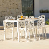Lot de 6 chaises de jardin contemporaines pour l'extérieur, avec pieds coniques, en polypropylène, empilables, écologiques, durables et éco-responsables