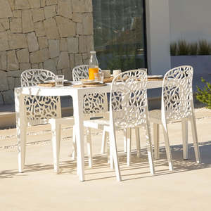 Pack of 6 Contemporary <b>Outdoor</b> Flora <b>Chairs</b> Sustainable and Durable Design Plastic <b>Stackable</b> <b>Outdoor</b> Seating <b>Chair</b> - Product Image 2