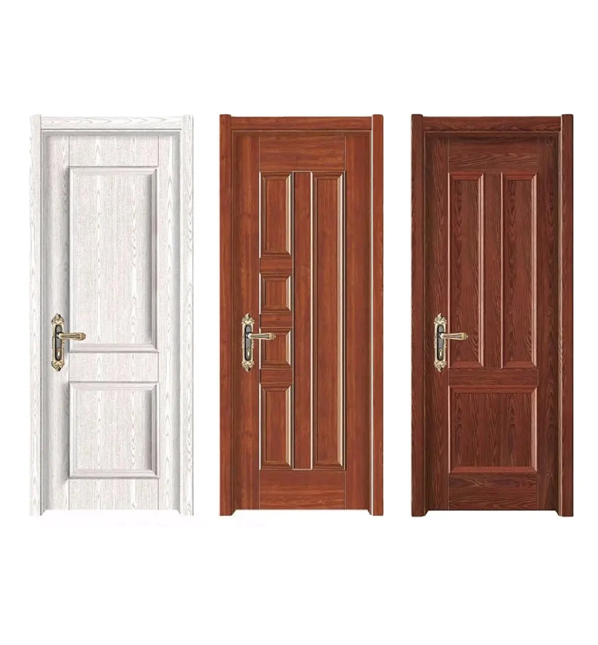 Romanesque модные деревянные двери высокого класса из углеродного хрусталя Внутренняя дверь