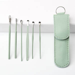 6 buah tongkat pembersih telinga logam kustom sendok pembersih telinga Set penghilang kotoran telinga alat pembersih untuk perawatan kecantikan & pribadi - Product Image 5