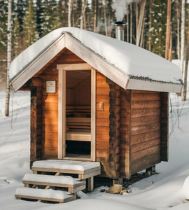 Sauna moderne isolé en bois pour l'extérieur en hiver Construction en bois massif avec banc chauffant électrique Poêle à bois Abri - Product Image 2