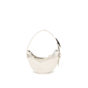 <b>Mini</b> Tote Bag Style Glossy Ivory <b>Keyring</b> Purse With An Adjustable String For A Customizable Wrinkle Effect - Product Image 6