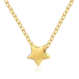 Fashion Stainless Steel 18k Gold Silver Rose Gold Plated <strong>Star</strong> Pendant with Fine <strong>Italian</strong> Chains Necklaces for Women Wholesale - Product Image 3