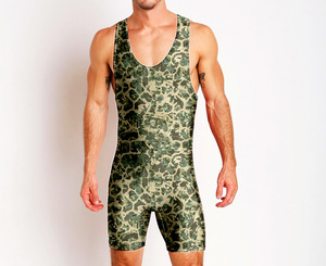 Combinaison de lutte personnalisée pour équipe, imprimée, en polyester, respirante, anti-transpiration, séchage rapide, anti-bactérienne, pour l'été - Product Image 4