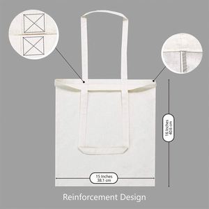 Natural 10oz Cotton Canvas Reusable Grocery Shopping Tote <b>Bag</b> - Product Image 4