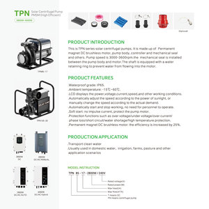 Pompe à eau solaire haute puissance 4 pouces 3,8 CV 2,8 kW pour l'agriculture TPN85-17-2800W/240V Pompe solaire Pompe à eau - Product Image 3
