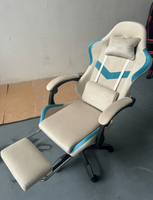 Fauteuil de Gamer Exécutif YOUGE au Design Minimaliste, Chaise de Bureau Ergonomique Pivotante en Métal et Cuir Synthétique PU, avec 3 vérins à gaz et Fonction Relevable