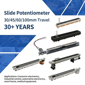 โพเทนชิโอมิเตอร์แบบเลื่อน Soundwell ขนาด 30 มม. 45 มม. 60 มม. สำหรับควบคุมระดับเสียงมิกเซอร์เสียง โพเทนชิโอมิเตอร์แบบเฟดเดอร์เสียงแบบเส้นตรง - Product Image 1