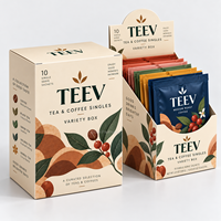 Boîtes de présentation en carton beige imprimées sur mesure, à déchirure facile, pour sachets de café filtre et de thé