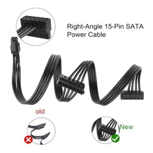 4-Pin Molex Femelle à 2 X Angle Droit 15 Pin Splitter SATA Cable Motherboard ATX Power Apply Cord for HDD SSD <span class=keywords><strong>Patical</strong></span> Drives - Product Image 2