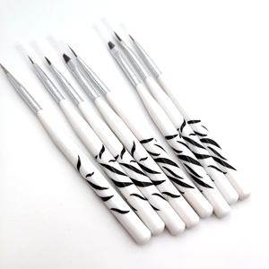 Juego de 8 pinceles para uñas multifuncionales personalizables, con mango de plástico y fibras artificiales, para dibujo a color y punta de tallado - Product Image 3