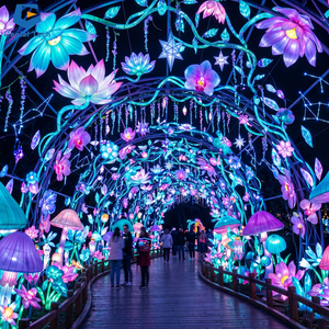 Installation de lanternes de jardin bioluminescentes immersives, Festival de lumières Canyon de fleurs en cristal, Expérience de lanternes - Product Image 6