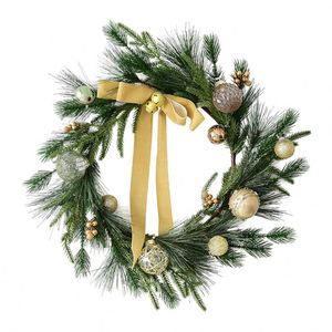 Guirnalda Navideña Escandinava de 50 cm, Decoraciones para Puertas y Ventanas, Corona Circular de Ratán y Guirnaldas para la Época Festiva - Product Image 5