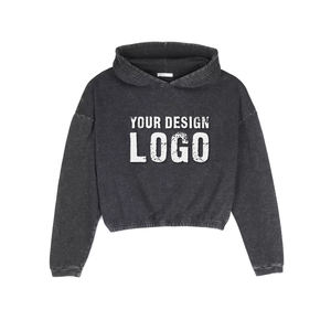 Sudadera Corta Informal de Calle para Mujer, Holgada, de Algodón Grueso, Personalizada, Deportiva, Lavada - Product Image 6