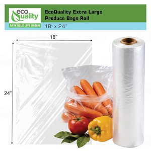 Plastic Produce <b>Bags</b> 18x24 Inch Roll 250 Count Clear Food Storage <b>Bags</b> For Vegetables - Product Image 3