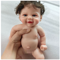 Poupée Reborn réaliste en silicone solide de 13 pouces, corps entier, peinte en 3D, nouveau-né prématuré avec cheveux pour enfants