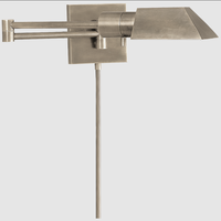 Aplique de pared de estilo retro industrial, lámpara de pared de hierro con brazo oscilante de latón para pasillo, restaurante, dormitorio o sala de estar