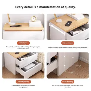 <span class=keywords><strong>Table</strong></span> <span class=keywords><strong>de</strong></span> <span class=keywords><strong>chevet</strong></span> en bois simple et moderne, petite armoire <span class=keywords><strong>de</strong></span> rangement pour chambre locative, salon, <span class=keywords><strong>mini</strong></span> armoire, étagère <span class=keywords><strong>de</strong></span> <span class=keywords><strong>chevet</strong></span> minimaliste et créative - Product Image 4