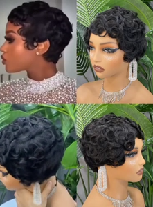 Promotion $9 Loose Short Bob <b>Wigs</b> Natural Human Hair Machine Non <b>Lace</b> <b>Wigs</b> Short Pixie Cut F561 Hot Selling Wholesale - Product Image 3