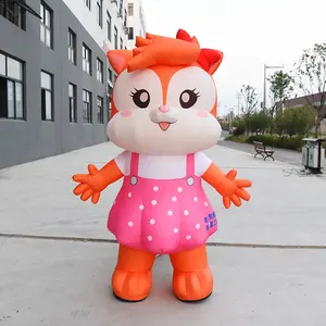 Lovely Outdoor inflatable mascot cartoon stage decorations design advertising fox with custom logo for events parade suit