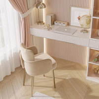 Chaise de salle à manger française, style luxe léger, crème, dossier moderne, tabouret de maquillage, chaise de salle à manger populaire sur internet
