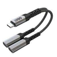 Adaptateur Chargeur Double USB-C 2-en-1 Type C 3A à Charge Rapide avec Gaine en PVC et Blindage Tressé pour Ordinateur, iPhone 16, iPad