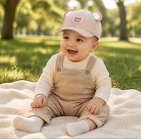 Gorra de Béisbol de 6 Paneles con Visera para Bebés, Unisex, de Poliéster/Algodón, para Niños, Primavera/Verano