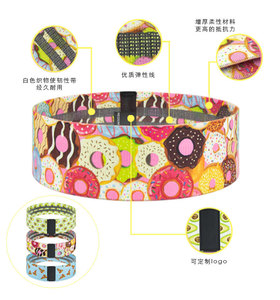 Set di Fasce di Resistenza in Tessuto di Poliestere per Glutei e Corpo (Donut/Pizza/Avocado) - Design Portatile a Cerchio per Fitness - Product Image 4