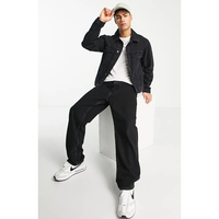 Streetwear Vintage hommes blanc broderie personnalisée 100% coton lavé noir Jean veste de camionneur vente en gros