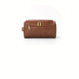 Sac de rangement pour articles de toilette en cuir PU écologique de haute qualité pour hommes, à suspendre dans la salle de bain, options personnalisables, utilisation pour les cosmétiques en voyage - Product Image 3