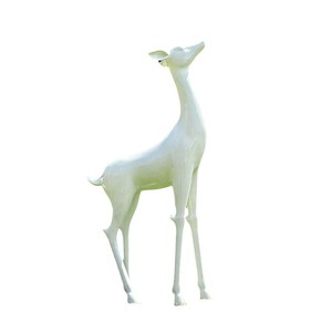 Cervo astratto fiore di prugna in fibra di vetro ecologico natale all'aperto grande scultura giardino ornamento paesaggio cervo bianco - Product Image 4
