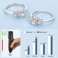 Bague en moissanite, passe le test du diamant, moissanite VVS1, argent sterling 925, bague en diamant, bague de fiançailles en moissanite argent pour femme