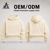 Fabricant OEM ODM – Sweat à capuche décontracté pour homme en mélange de coton, coupe épaules tombantes, avec logo 3D en relief, fournisseur de mode neutre