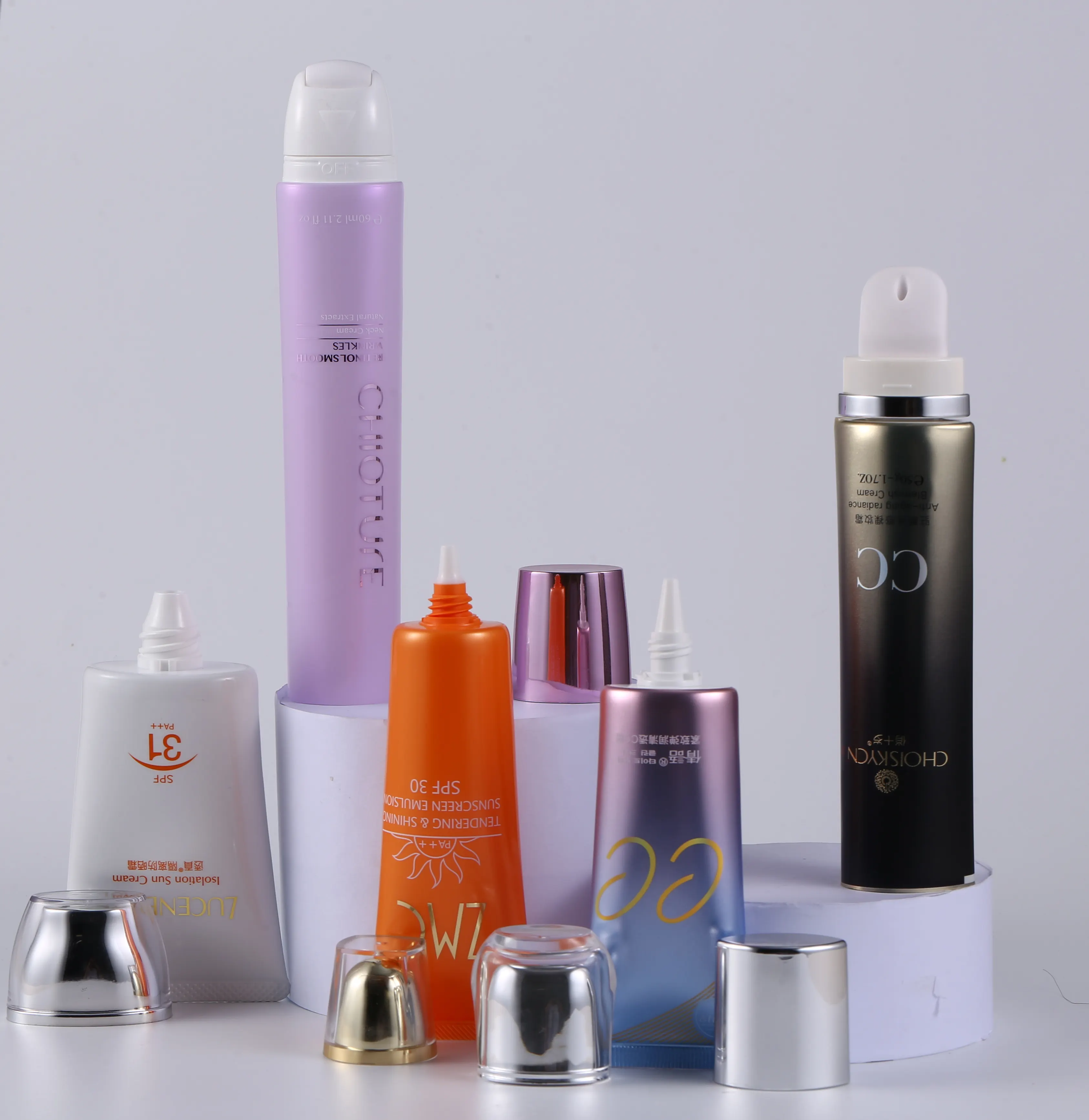 Oval Aluminum Laminated Soft Tube Packaging With Silver Cap