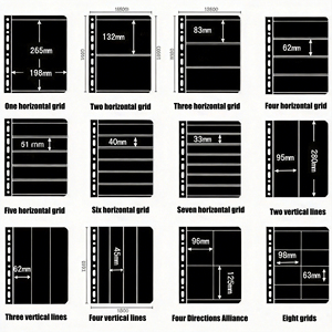 Pages d'album pour billets de banque standard à 9 trous, transparentes, à feuilles mobiles, simple face, 1 à 7 rangées, pour collection de devises - Product Image 5