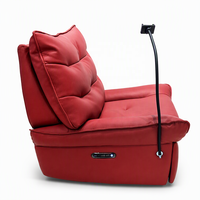 Fauteuil inclinable électrique, fauteuil inclinable en cuir pivotant à 360° avec lumière ambiante LED et support pour téléphone pour la maison et l'hôtel