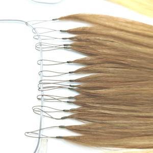 Vente en gros de nouvelles extensions de cheveux pointe plume attachées à la main invisible cheveux chinois vague naturelle sans tête pliante extensions de cheveux en plumes - Product Image 1